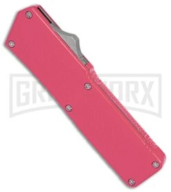 Lightning Pink D/A OTF Automatic Knife - Satin Serr -AKC Knife Shop Lightning Pink DA Satin Serr BP 27492 er spine large