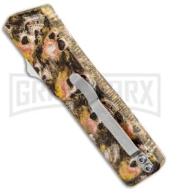 Lightning Skull Camo D/A OTF Automatic Knife - Satin Serr -AKC Knife Shop Lightning Skull DA DP OTF Auto Satin Serr GX 33339 jr side large