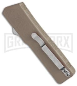 Lightning Tan D/A OTF Automatic Knife - Two-Tone Serr -AKC Knife Shop Lightning Tan DA OTF Auto TT Serr GX 31873 jr side large