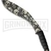 M-Tech Boomerang Kukri Black Fixed Blade Knife - Gray Plain -AKC Knife Shop M Tech Boomerang Kukri Black Gray MT 537GY BP 23340 jr large