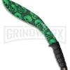 M-Tech Boomerang Kukri Black Fixed Blade Knife - Green Plain -AKC Knife Shop M Tech Boomerang Kukri Black Green MT 537GN BP 23339 jr large