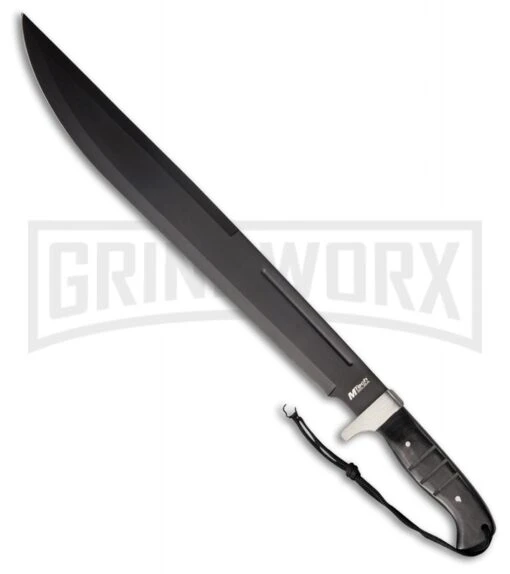 M-Tech Combat Machete Black Pakkawood Fixed Blade Knife - Black Plain -AKC Knife Shop M Tech Combat Machete black pakkawood black BHQ 57617 er large