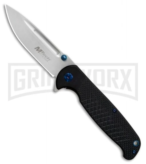 M-Tech USA FDR012 Black G-10 Folding Knife - Satin Plain -AKC Knife Shop M Tech USA Black G 10 Satin MTE FDR012 BK BP 27051 jr large