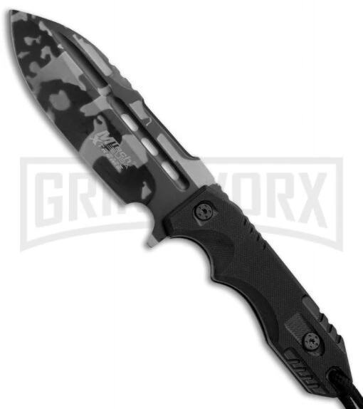 M-Tech Urban Commander Black Fixed Blade Knife - Urban Camo Plain -AKC Knife Shop M Tech Urban Commander Camo MX 8136UC BP 18658 jr large