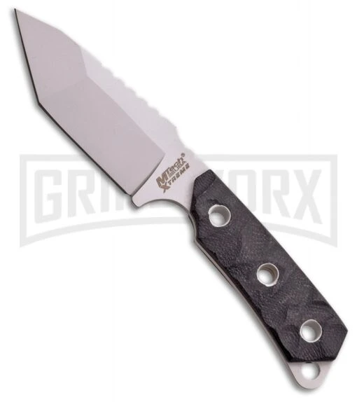 M-Tech Xtreme Neck Knife Black G-10 Fixed Blade Knife - Bead Blast Plain -AKC Knife Shop M Tech Xtreme Neck black bb BHQ 58256 er large