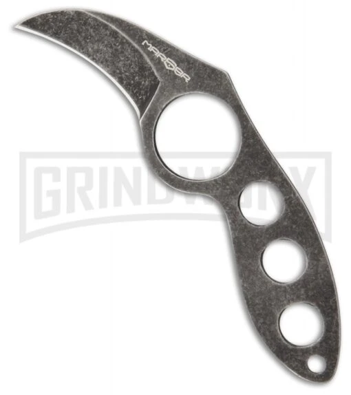 MARSER Jager Jag-7 Fixed Blade Neck Knife - Black Stonewash Plain -AKC Knife Shop MARSER Jager Jag 7 Neck knife black sw BHQ 57432 er large