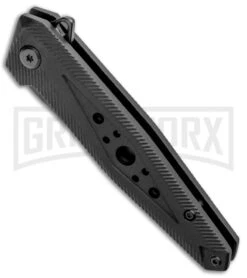 M&P U.G. Black Rubber Folding Knife - Black Plain -AKC Knife Shop MP U.G. LL Black Rubber Black 1100074 BHQ 93643 jr spine large