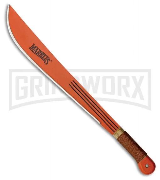 Marble's Copper Grove Machete Orange Cord Wrapper - Orange Plain -AKC Knife Shop Marbles Copper Grove Machete Orange cord wrapper orange plain BHQ 57211 er large