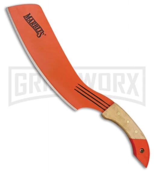 Marble's Parang Wood Fixed Blade Knife - Orange Plain -AKC Knife Shop Marbles Parang Wood orange plain BHQ 57427 er large