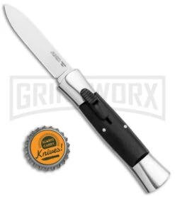 AKC 007 Concord Black OTF Automatic Knife Gray/Black - Spear Point Satin -AKC Knife Shop Minion Concord Polish Black OTF Auto Flat Satin Plain GX 35509 jr bottlecap large