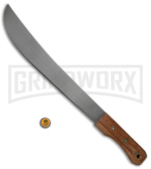 Okapi Bush Bolo Wood Machete Fixed Blade - Satin Plain -AKC Knife Shop Okapi Machete African Bolo Wood Bush KO65180 BHQ 52508 jr bottlecap 2 large