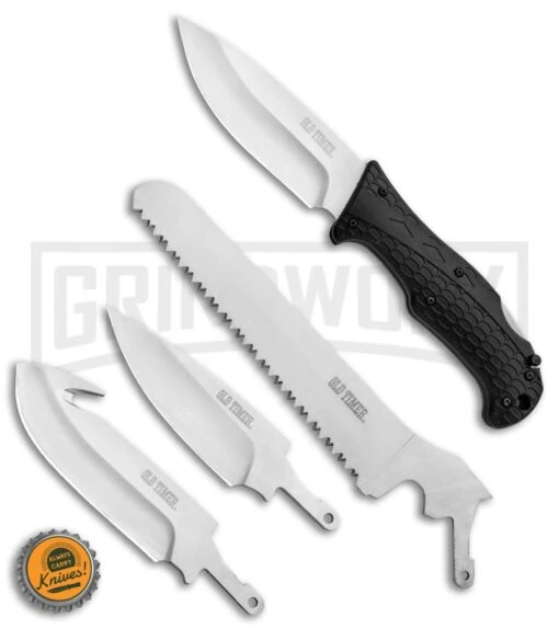 Schrade Old Timer Switch-It Copperhead 4 Piece Interchangeable Fixed Blade Knife -AKC Knife Shop Old Timer Switch It Copperhead 4 Piece Set 1085937 BHQ 87110 jr bottlecap large