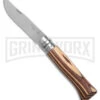 Opinel Knives No. 8 Laminated Brown Birchwood Folding Knife - Stainless Steel -AKC Knife Shop Opinel Knives No. 8 Folding Knife Laminated Brown Birchwood 3in Satin BHQ 187059 td large