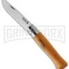 Opinel Knives No. 9 Beech Wood Folding Knife - Carbon Steel Plain -AKC Knife Shop Opinel Knives No. 9 CF Beech Wood Satin BHQ 14354 jr large