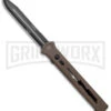 Paragon Estiletto Dark Earth Bolt Automatic OTF Knife - Black Clip Point -AKC Knife Shop Paragon Estiletto CP OTF Auto Dark Earth Lightning Bolt Black EST CP LB FDE B DE BHQ 134551 jr large