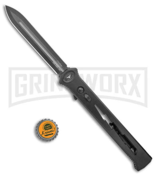 Paragon Estiletto Black Bolt Automatic OTF Knife - Black Dagger -AKC Knife Shop Paragon Estiletto Dagger OTF Auto OD Green Lightning Bolt Black PARA EST SP LB B CB BHQ 101547 jr bottlecap large