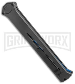 Paragon Estiletto Black Bolt Automatic OTF Knife - Blue Tanto -AKC Knife Shop Paragon Estiletto Tanto OTF Auto Black Lightning Bolt Blue Serr EST T LB B CBLU BHQ 103600 jr side large