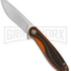 Petrified Fish Skipper Orange G-10 PF858 Liner Lock Knife - Satin D2 -AKC Knife Shop Petrified Fish Skipper LL Orange Black G 10 Satin BHQ 177717 jr large