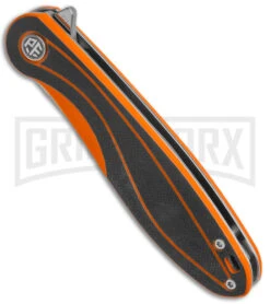 Petrified Fish Skipper Orange G-10 PF858 Liner Lock Knife - Satin D2 -AKC Knife Shop Petrified Fish Skipper LL Orange Black G 10 Satin BHQ 177717 jr spine large