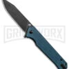 QSP Mamba V2 Blue Micarta Flipper Folding Knife - Black Stonewash Plain -AKC Knife Shop QSP Knife Mamba V2 Blue Micarta Black SW BHQ 144647 jr large