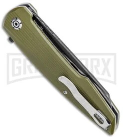 QSP Phoenix OD Green G-10 Liner Lock Knife - Two-Tone Plain -AKC Knife Shop QSP Phoenix LL OD Green G 10 TT QS108 B BHQ 113396 jr side large