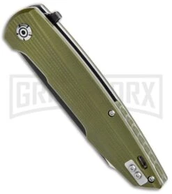 QSP Phoenix OD Green G-10 Liner Lock Knife - Two-Tone Plain -AKC Knife Shop QSP Phoenix LL OD Green G 10 TT QS108 B BHQ 113396 jr spine large