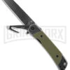 REVO Duo Green G-10/Black SW Frame Lock Knife Aux Cutter - Sheepsfoot Stonewash -AKC Knife Shop REVO Duo Sheepsfoot FL Aux Cutter Green G 10 Dark SW BHQ 160867 jr large