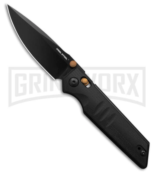 Real Steel Sacra Black G-10 Pocket Knife - Black Plain -AKC Knife Shop Real Steel Sacra Knife Black G 10 3in Black BHQ 182828 td large