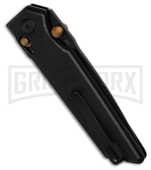 Real Steel Sacra Black G-10 Pocket Knife - Black Plain -AKC Knife Shop Real Steel Sacra Knife Black G 10 3in Black BHQ 182828 td side large