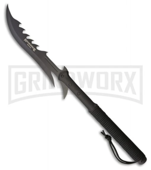 Renegade Tactical Steel Reaper Machete (27.375") Black GFN - Black Plain -AKC Knife Shop Renegade Tactical Steel Reaper Machete black GFN black plain BHQ 61530 er large