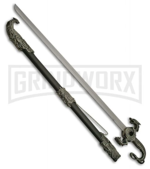 Rite Edge Dragon Sword W/Scabbard - Satin Plain -AKC Knife Shop Rite Edge Dragon Sword scabbard satin plain BHQ 72806 er large