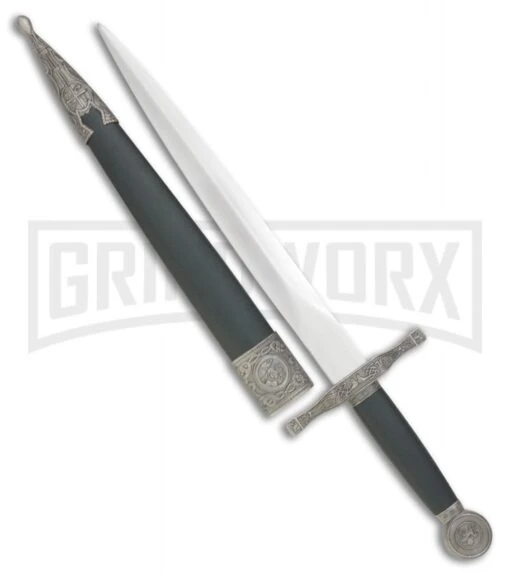 Rite-Edge Medieval Knight's Dagger Black - Bead Blast Dull -AKC Knife Shop Rite Edge Medieval Knights Dagger BB Dull BP 20295 jr large