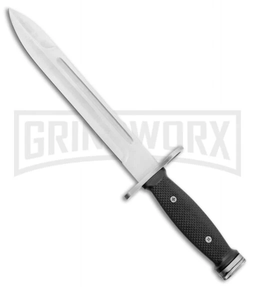 Rite-Edge Rendezvous Black Polymer Fixed Blade Knife - Satin Plain -AKC Knife Shop Rite Edge Rendezvous Satin BP 20613 jr large