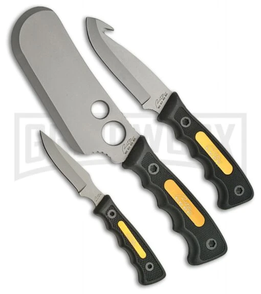 Rite Edge Three Piece Skinner Black Knife Set - Bead Blast Plain -AKC Knife Shop Rite Edge Three Piece Skinner Black set bead blast plain BHQ 43252 er large