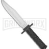 Rite-Edge Trailblazer Black Aluminum Fixed Blade Knife - Satin Plain -AKC Knife Shop Rite Edge Trailblazer Satin BHQ 43128 jr large