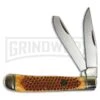 Roper Knives Pit Viper Trapper Brown Pitted Bone Pocket Knife -AKC Knife Shop Roper Knives Pit Viper Trapper Brown Pitted Bone BHQ 60886 er large