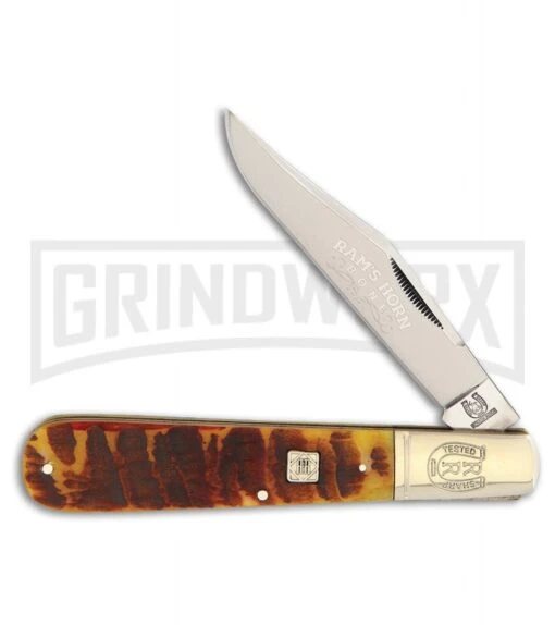 Rough Rider Big Daddy Brown Rams Horn Pocket Knife -AKC Knife Shop Rough Rider Big Daddy Brown Rams Horn Pocket BHQ 66942 er large