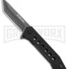 Schrade U.G. Black G-10 Folding Knife - Tanto Gray Plain 1100044 -AKC Knife Shop SCH U.G. Liner Lock Knife BlackG10 Gray Tanto BHQ 93630 kp open large