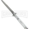 SKM/AB 11" Italian Stiletto White Pearlex Automatic Knife - Bayonet -AKC Knife Shop SKM AB 11in Bayo White BP 18677 jr large