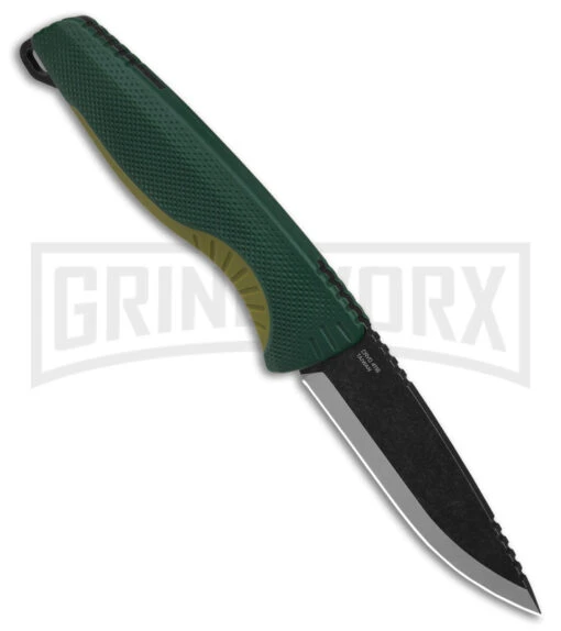 SOG Aegis FX Forest/Moss Green Fixed Blade Knife - Black Stonewash Plain -AKC Knife Shop SOG Aegis FX FBK Forest Moss Green 3in Black SW BHQ 176867 td spine large