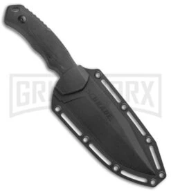 Schrade Steel Driver Black G-10 Clip Point Fixed Blade Knife - Black Plain -AKC Knife Shop Schrade Black Mod DP Fixed AUS 8 G 10 Black BHQ 125129 jr sheath large