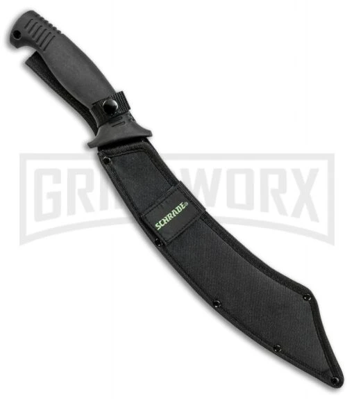 Schrade SCMACH1CP Black Mach1 Machete Fixed Blade - Black Plain -AKC Knife Shop Schrade Mach1 Machete black SCMACH1CP BHQ 62065 er sheath large