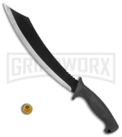 Schrade SCMACH1CP Black Mach1 Machete Fixed Blade - Black Plain -AKC Knife Shop Schrade Mach1 Machete black SCMACH1CP BHQ 62065 er size large