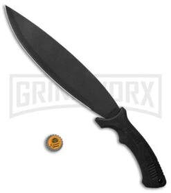 Schrade Mini-Bolo II Black Machete Knife - Black Plain -AKC Knife Shop Schrade Mini Bolo II Machete Rubber Black 1100056 BHQ 93634 jr bottlecap large