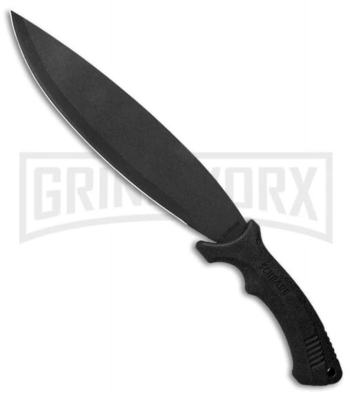 Schrade Mini-Bolo II Black Machete Knife - Black Plain -AKC Knife Shop Schrade Mini Bolo II Machete Rubber Black 1100056 BHQ 93634 jr large