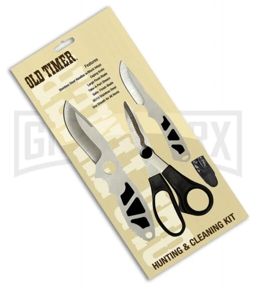 Schrade Old Timer Hunting And Cleaning Kit - Satin -AKC Knife Shop Schrade Old Timer Hunting Cleaning Kit Satin BHQ 73778 er large