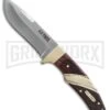 Schrade Old Timer Pioneer Brown Wood Fixed Blade Knife - Satin Plain -AKC Knife Shop Schrade Old Timer Pioneer Brown Wood Satin GX 31440 jr large