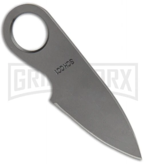 Schrade Pocket Gray Neck Knife Fixed Blade With Money Clip - Gray Plain -AKC Knife Shop Schrade Pocket Fixed Neck Knife Money Clip Gray SCHCC1CP BHQ 67482 jr spine large