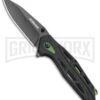 Schrade SCH U.G. Green/Black Folding Knife - Black Plain 1100044 -AKC Knife Shop Schrade SCH U.G. Liner Lock Knife Green Black Black BHQ 93632 kp open large