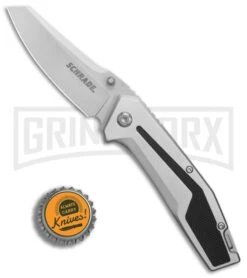 Schrade SCH705 Aluminum/Rubber Folding Knife - Bead Blast -AKC Knife Shop Schrade SCH705 Aluminum Rubber BB BHQ 81957 er bottlecap large